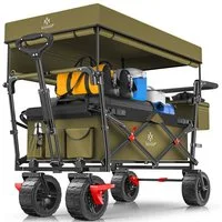 KESSER Bollerwagen, Bollerwagen faltbar GT9000 mit Dach Handwagen Transportwagen