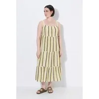 Ulla Popken Midikleid Midi-Trägerkleid Streifen A-Linie ärmellos