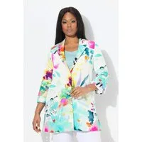 Ulla Popken Sommerjacke Jacke A-Linie Reverskragen Langarm