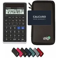 CASIO Taschenrechner Casio fx-82 Solar II inkl. WYNGS Schutztasche Schwarz