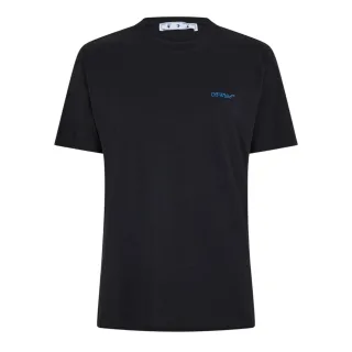 Off White - T-Shirt für Herren, Baumwolle, Regulär (Schwarz/Blau)