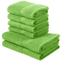 OTTO home Handtuch Set Juna, 6-tlg., 2 Duschtücher (70x140) 4 Handtücher (50x100), Walkfrottee (6-St), 100% Baumwolle, Handtuch-Set mit Bordüre, Uni-Farben, weich