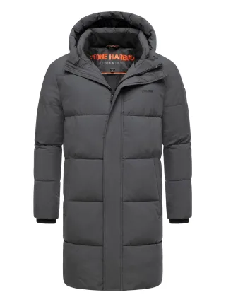 Stone Harbour Herren Steppmantel Hadrieen mit Fleecefutter & Kapuze