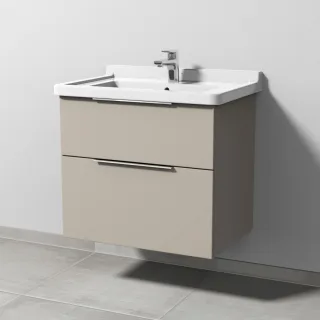 Sanipa 3way Waschtischunterbau zu Duravit Starck 3 Waschtisch mit 2 Auszügen, Kaschmir-Matt UP7101U