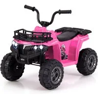 COSTWAY Elektro-Kinderquad, Belastbarkeit 20 kg, (1-tlg), 6V Elektroquad, Elektroauto mit LED-Scheinwerfern, Musik
