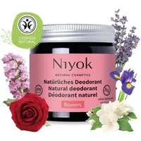 Niyok Deo-Creme 2-in-1 anti-transpirant, Schutz vor Geruch & Schweiß, ohne Alluminium, Flowers, Deodorant Creme Unisex, Feste Deo Creme, vegan
