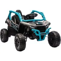 AIYAPLAY Elektro-Kinderauto mit 2 Motoren, UTV-Design, Musikfunktion, Belastbarkeit 30 kg, (1-tlg), für Kinder 3-8 Jahre, Blau