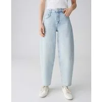 OPUS Relax-fit-Jeans Barrel Jeans aus BCI Cotton Mix Mid Rise Weicher Griff, 5-Pocket-Design, verdeckter Zip-Fly