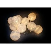 Mojawo Lichtervorhang 2 Stück LED Lichterkette mit je 10 Kugeln LEDs warmweiß