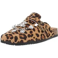 Ital-Design Damen Mules Freizeit Pantolette (88930429) Flach Pantoletten in Beige