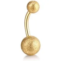 Karisma Schmuck Bauchnabelpiercing Chirurgenstahl Bananabell Sandgestrahlt 2 Kugeln Matt/Diamant-Optik, Frauenschmuck