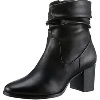 MARCO TOZZI Stiefelette, Blockabsatz, Businessschuh mit Falten im slouchy Look