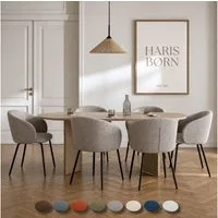 Haris Børn Esszimmerstuhl NØR (versch. Farben) - Bequeme Polster Esszimmerstühle mit Armlehne (Set, 6 St), Premium Esstisch Stühle & Wohnzimmerstühle - Moderne Stühle Esszimmer