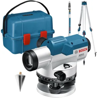 Bosch Optisches Nivelliergerät GOL 26 G, mit Baustativ BT160, Messstab GR 500 - 0601068003