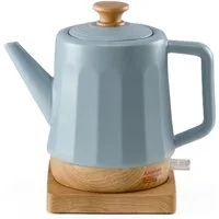 KVOTA Wasserkocher elektrisch, aus Keramik, 1,5 Liter, Grau-Blau "Harmonie" Teakettle., 1.5 l, 1500 W