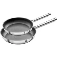 Zwilling Bratpfanne Pfannenset 2-tlg. TRUE FLOW, Grau, Edelstahl, Edelstahl 18/10