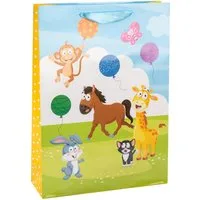 Idena Tragetasche Geschenktasche - Kinder Pferd, 25 x 34,5 x 8,5 cm, 210g/m²