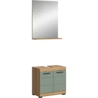 welltime Badmöbel-Set Siena, 2 teilig, bestehend aus: Waschbeckenunterschrank, Spiegel, (Set, 2-St., TOPSELLER), in verschiedenen Farben erhältlich, Badmöbel, Kombination, Badezimmer
