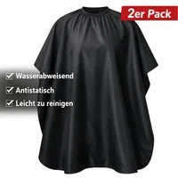 IC collection Umhängeschürze Friseurumhang mit Hakenverschluss (2er Pack), (Spar-Set Haarschneideumhang, 2x Frisierumhang), Hakenverschluss am Hals - stufenlos verstellbar - Antistatisch
