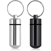 kwmobile Pillendose 2x Metall Pillendose (2 St), 4,8 x 1,7 x 1,7 cm - Tablettendose Box - Pillenbox Aluminium