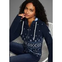 KangaROOS Fleecejacke mit Norweger Muster und Kapuze