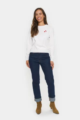 Strickpullover Gerade Passform white