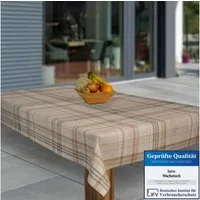 laro Tischdecke Wachstuch-Tischdecken Weihnachten Karo Beige rechteckig
