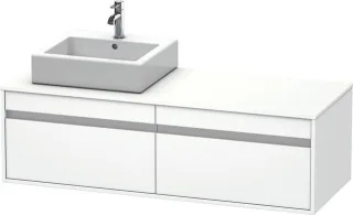 Duravit Ketho Konsolenwaschtischunterbau wandhängend Weiß Matt 1400x550x426 mm - KT6697L1818 KT6697L1818