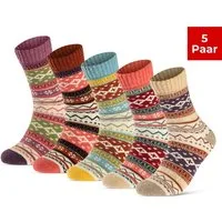 sockenkauf24 Thermosocken 5 Paar Wollsocken warme Wintersocken Damen & Herren Vollfrottee (5-Paar) mit Komfortbund