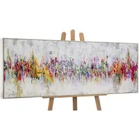 YS-Art Gemälde Abstraktion II, Abstrakt, Buntes Abstraktes Leinwand Bild Handgemalt Rechteckig