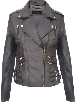 Damen Leder Brando Bikerjacke-Loddon