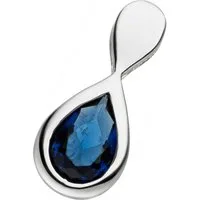 JOBO Kettenanhänger Anhänger Tropfen, 925 Silber mit blauem Glasstein
