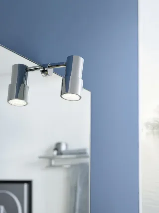 emco system 2 LED-Spiegelklemmleuchte rund, GU 10, maximal 8W/240V, chrom Energieeffizienzklasse: LE 359500101