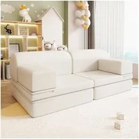 HOME DELUXE Kindersofa Spielsofa LIV - 140 x 70 x 53 cm, Unendliche Kombinationsmöglichkeiten, Modulares Spielsofa, Platzsparend, Cord Sofa, Kindgerechtes Sofa