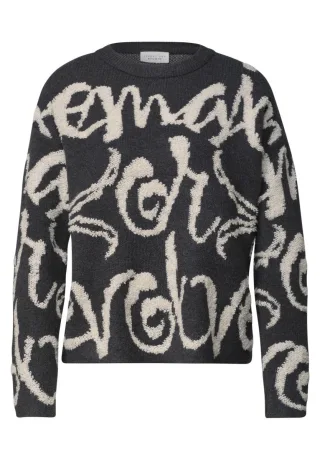 CBR Service GmbH - Sweater with jacquard wording 27951_inked_grey_mel - Gr. - 38