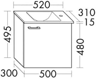 Burgbad Glas-WT+WTU Sys30 PG4 Sana Sand Hochglanz/Weiß, SHLM052LF3360A0070 SHLM052LF3360A0070