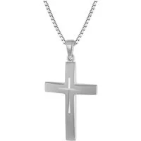 trendor Kreuzkette 60705, Silber Kreuz mit Kette für Herren