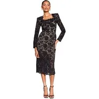 LIPSY Midikleid Lipsy Premium enges Midikleid mit 3D-Print, Petite (1-tlg)