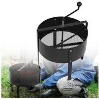 FIVMEN Gartensieb Handkurbelsieb Kompostsieb Bodensieb aus Metall, 40 x 45cm, Komposter für Trennstein, Unkraut, Kompost, Garten, Rasen, Schwarz