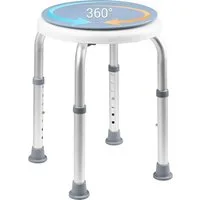 TLGREEN Duschhocker Rund-Badhocker,360° Duschsitz,Drehbarer Duschstuhl, belastbar bis 136 kg, Höhenverstellbar 36-52cm,Duschhilfe Badsitz, für Senioren Shower Seat