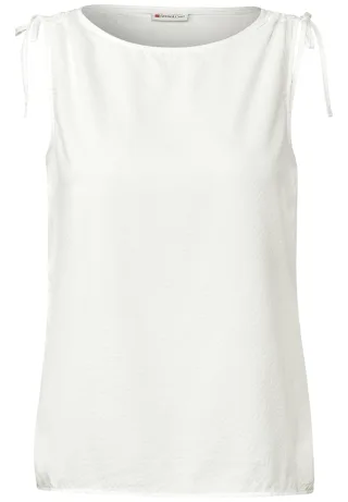 Street One - Seersucker Blusentop off white - Gr. - 36