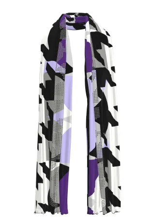 FRANK WALDER - Tuch FROZEN FLAIR mit effektvollem Print schwarz/ecru/deep violet - Gr. - 0
