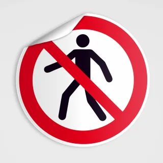 Verbotszeichen, Fußgänger verboten, kein Fußweg