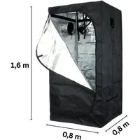 Growbird Gewächshaus Growbox 80x80x160 cm, Gewächshaus für den Innenanbau von Pflanzen