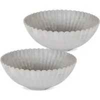 matches21 HOME & HOBBY Dekoschale Kleine Pflanzschalen Dekoschalen für aussen rund grau Ø 16 cm (2 St), Blumen-Schale als Gartendeko Vogeltränke Springbrunnen Friedhof