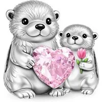 Gnoce Bead Gnoce Charm Otter Mutter & Baby KJC511