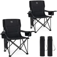 TIMBER RIDGE Campingstuhl Faltbarer Stuhl, 200KG Belastbar,TIMBER RIDGE Übergroßer Bequem (2 St), aus 600D Polyester, mit höhenverstellbaren Armlehnen