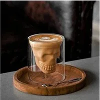Geschenkehöhle Gläser-Set 3D Totenkopf Kristall Gläser Set für Getränke I Skull Head Shot Glas, 1-tlg., wahlweise 1x 80 ml oder 2x 25 ml, Spülmaschinenfest & detailverliebt