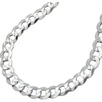 unbespielt Silberkette Halskette 4,5 mm Panzerkette flach 925 Silber 55 cm inkl. Schmuckbox, Silberschmuck für Damen und Herren