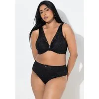 Ulla Popken Slip TRUYOU String-Panty glitzernde Spitze Mikrofaser
